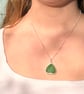 Big statement green seaglass necklace