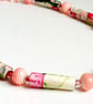 Dainty floral pink paper beaded necklace - Image 2