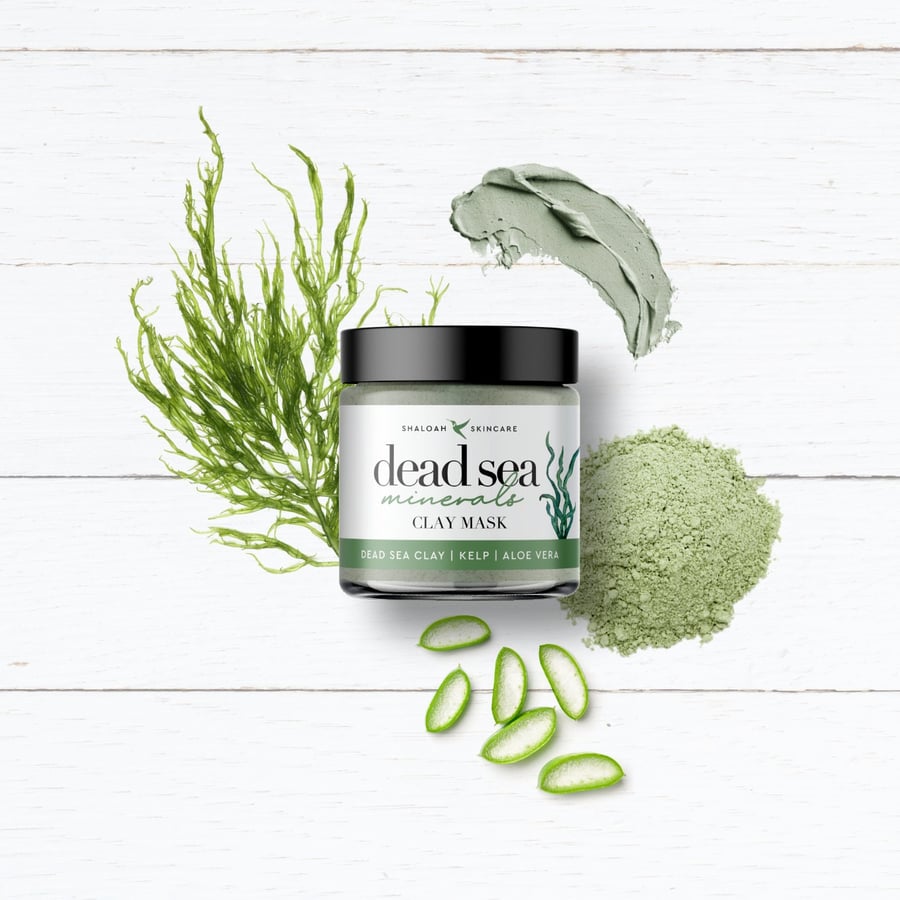 Dead Sea Minerals Clay Mask with dead sea clay, green clay, aloe vera, essential