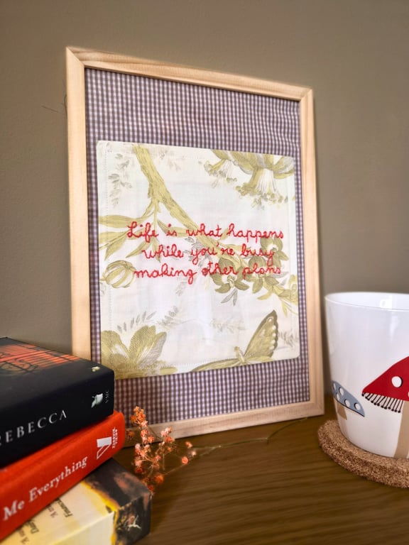 Hand Embroidered Wall Art - Cottagecore