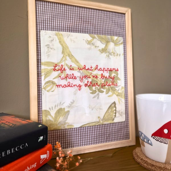 Hand Embroidered Wall Art - Cottagecore