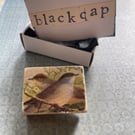 Blackcap - Wooden Bird Block Brooch