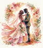 Wedding Card 4 – Expressive Bride & Groom Square Greeting Card - Image 2