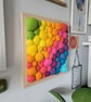 Bright Rainbow Wall Art -  Diagonal Abstract Tactile felt Blobs - Image 5