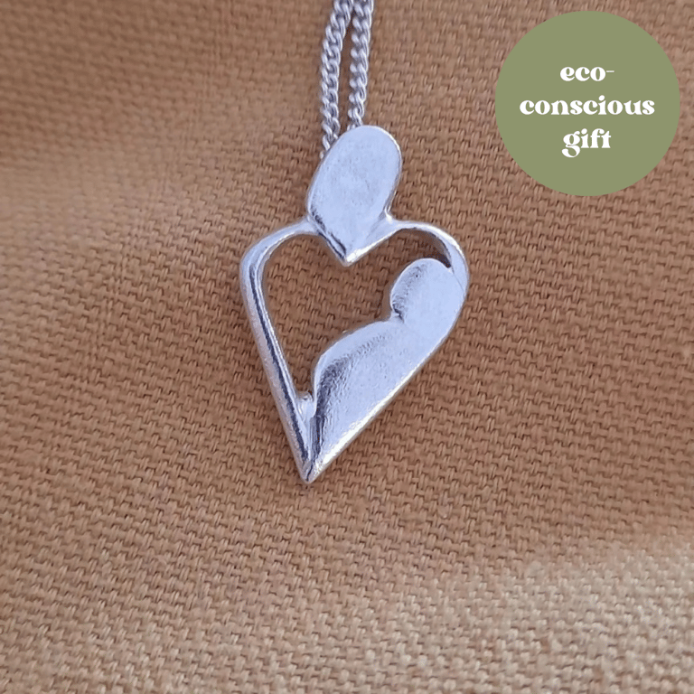 Handmade Eco silver 'Mother's Love' pendant