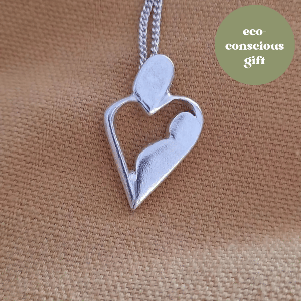 Handmade Eco silver 'Mother's Love' pendant