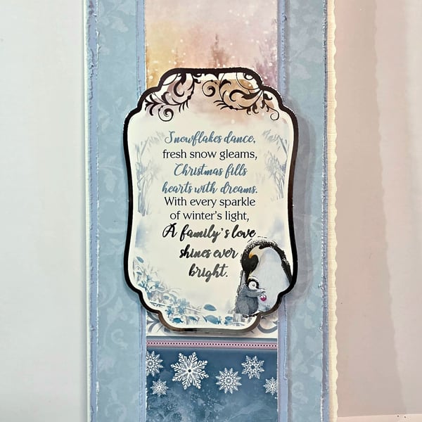 "A Family's Love Shines Bright" – Handmade Winter Christmas Card