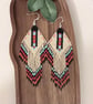 Handmade Miyuki Bead Fringe Earrings in a Native American Inspired Design - Image 7
