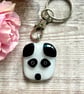 Panda keyring - fused glass keepsake, school leaver, teacher gift