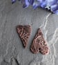 Artisan Made Copper Long Heart Charms Scroll and Loop Design 1 pair - Image 6