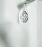 Earrings, Sterling Silver Flower Pattern Rustic Shape Droppers - Image 5