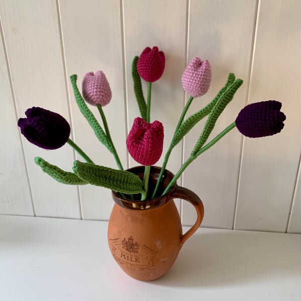 Tulips, handmade crochet tulip bouquet