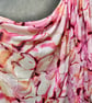 Abstract Light Pink Scarf With Gold Accents Cotton Blend Scarf for Women - Image 5