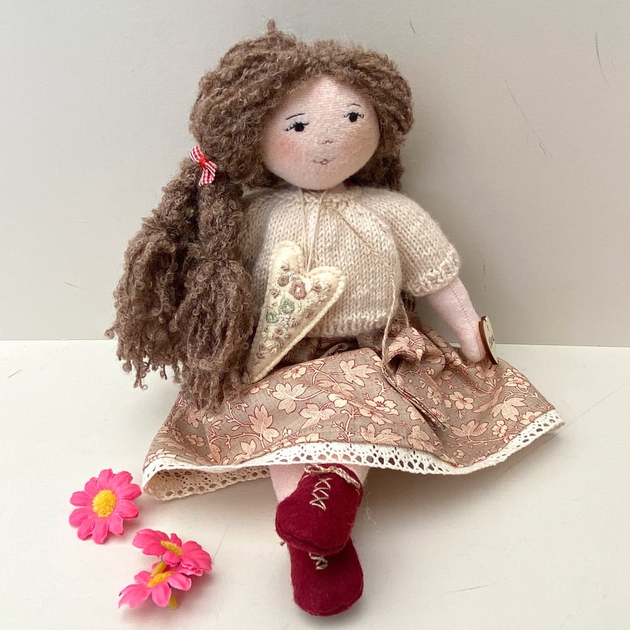 Cloth doll, ooak art doll for adult collectors,handmade rag doll by Bearlescent 