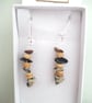 Healing Crystal Earrings Black Obsidian,Dalmatian Jasper Stone,Tigers Eye  - Image 1