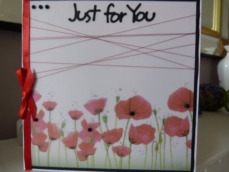 Row of Poppies Vellum Birthday Card