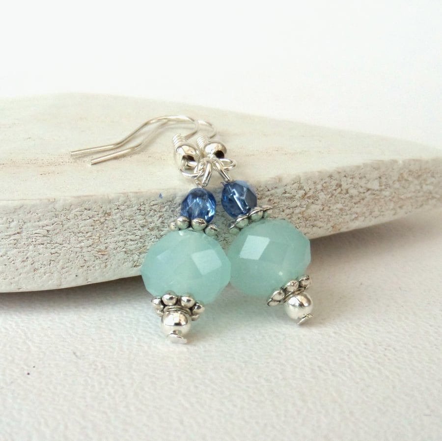 Soft blue crystal earrings