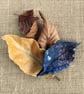 Felted leaf brooch : blue and pink - Image 2