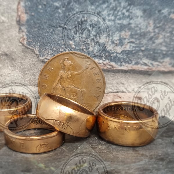 One Penny coin ring