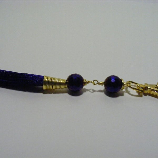 Purple Hematite and Tassel Bag Charm.