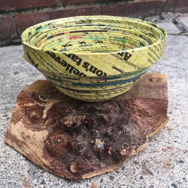 Seconds sunday - Yellow Recycled Newpaper Bowl
