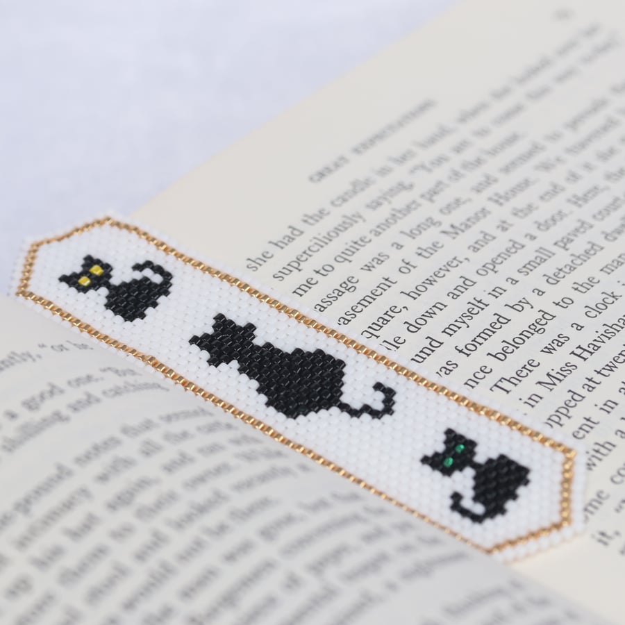 Little Beadwork Bookmark – Cats 3 