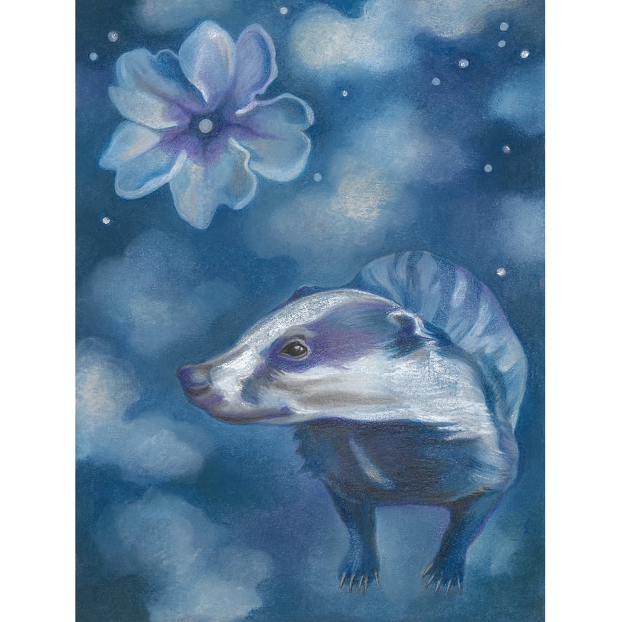 Badger Art Greeting Card - "Spirit Animal - Badger"