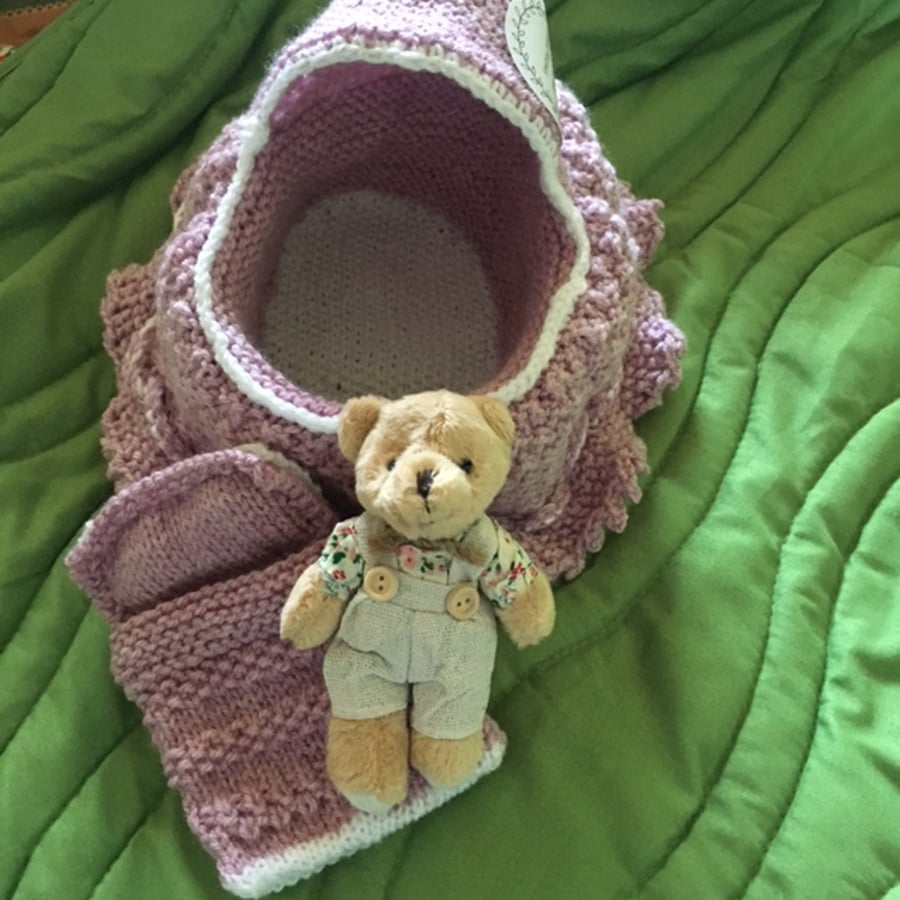 Pocket Ted in a Bed - Lilac
