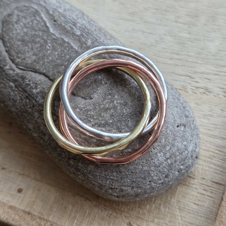 Russian wedding ring, Silver, brass and bronze
