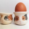 Handmade guinea pig egg cup handthrown pottery Easter gift egg holder 
