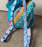 Blue patchwork cotton rucksack - Image 5