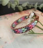 Leather wrap glass beaded boho design adjustable bracelet , gift for teen girl - Image 6