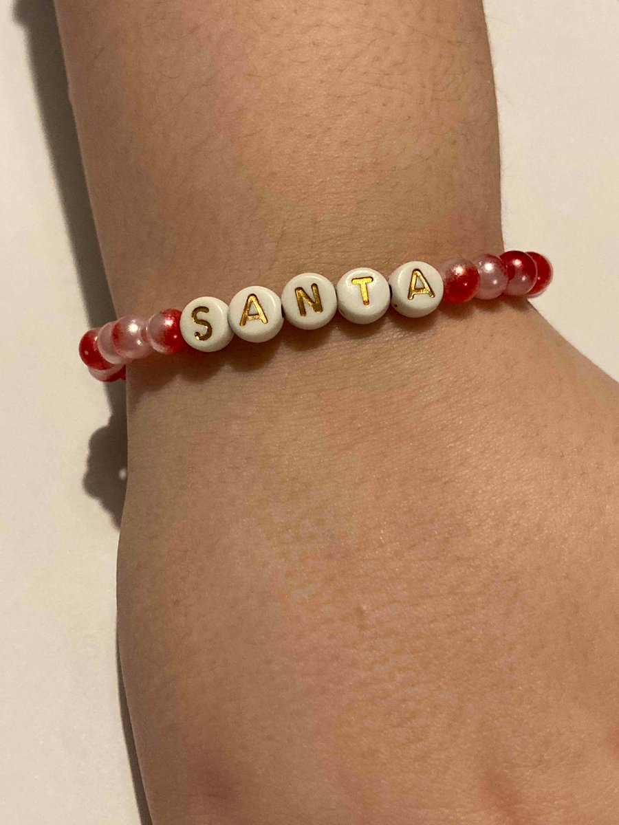 Santa Christmas beaded bracelet 