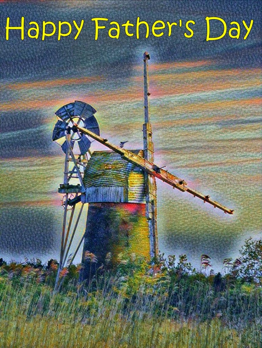 Father's Day Card A5 Windmill Norfolk Broads
