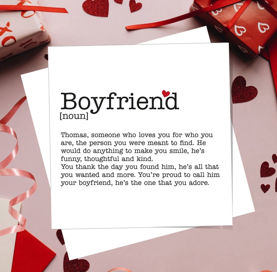 Anniversary Card Personalised Boyfriend Definit... - Folksy
