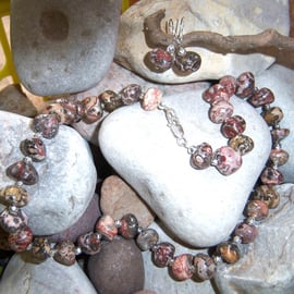 Beautiful Bundle Leopardskin Jasper Necklace and earrings