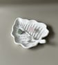 White Leaf Shaped Tray with Silver Leaf - Image 6