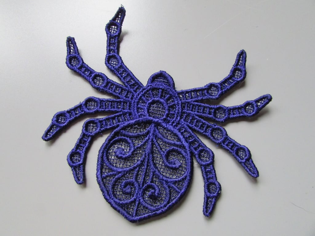 Embroidered Spider Lace Applique