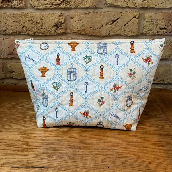 Bridgerton Style Quilted Fabric Wash Bag