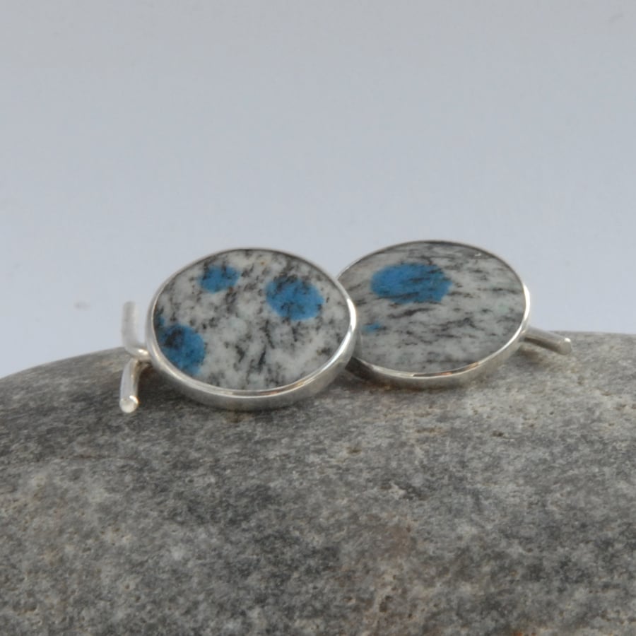 Sterling silver and K2 granite cufflinks