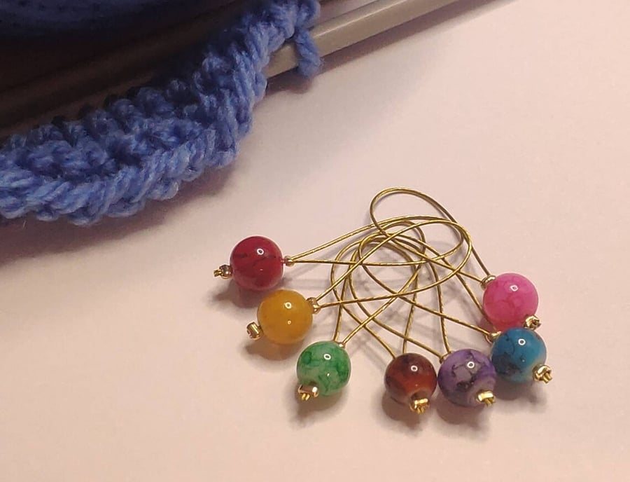 Beaded stitch markers for knitting set of 10