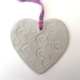 Bespoke Loveheart hanger, ceramic lovehearts, gift idea, home decor, pottery