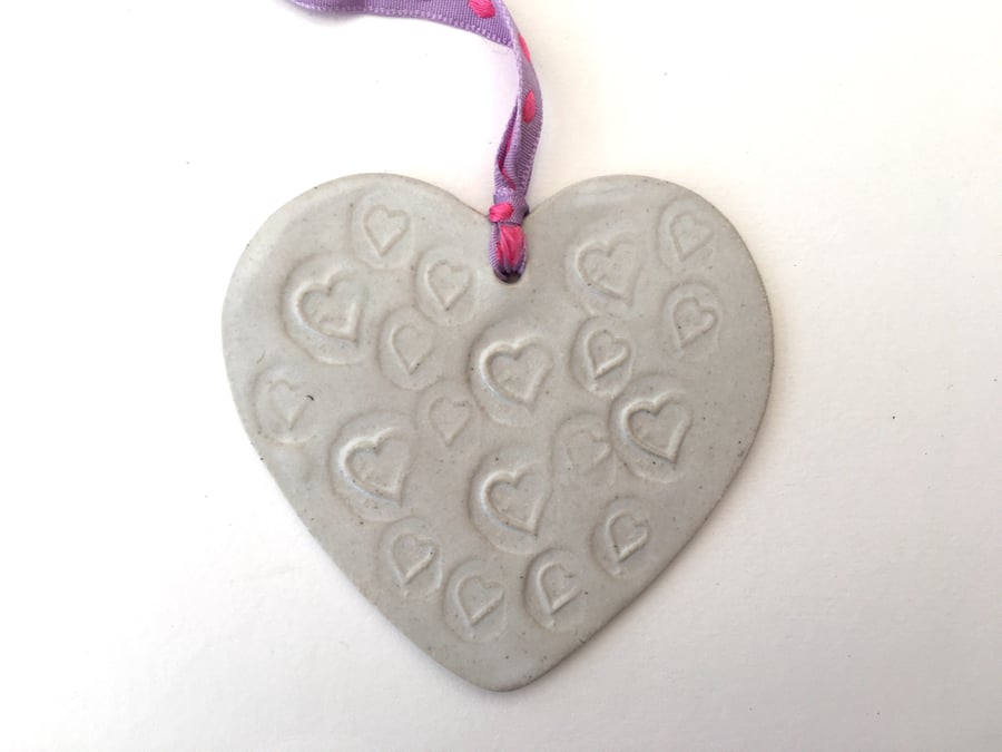 Bespoke Loveheart hanger, ceramic lovehearts, gift idea, home decor, pottery