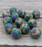 13 Polymer Clay Dragonfly and Rose Beads - Image 2