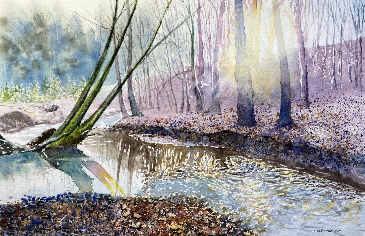 The river leven, Ingleby greenhow (original watercolour) 