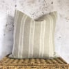 Beige Linen Cushion Cover with White Stripes 18” x 18”