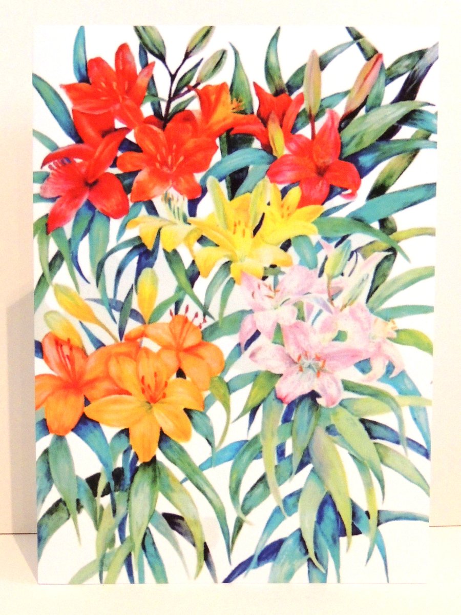 Flower Greeting Card from Original Watercolour Painting