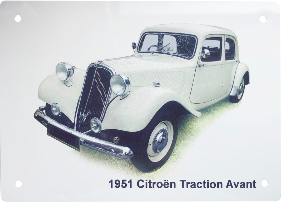 Citroen Traction Avant 1951 - Aluminium Plaque - A5 or 203x304mm