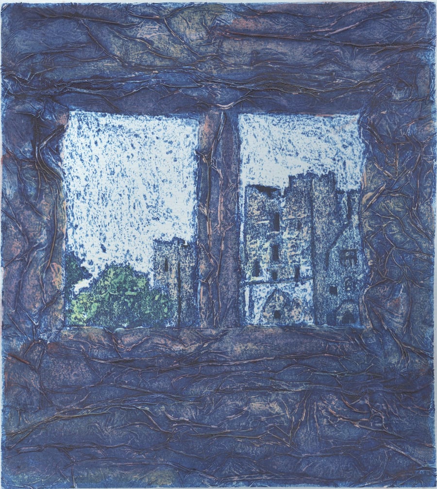 Ludlow Castle One Off Hand Pulled Collagraph Print 