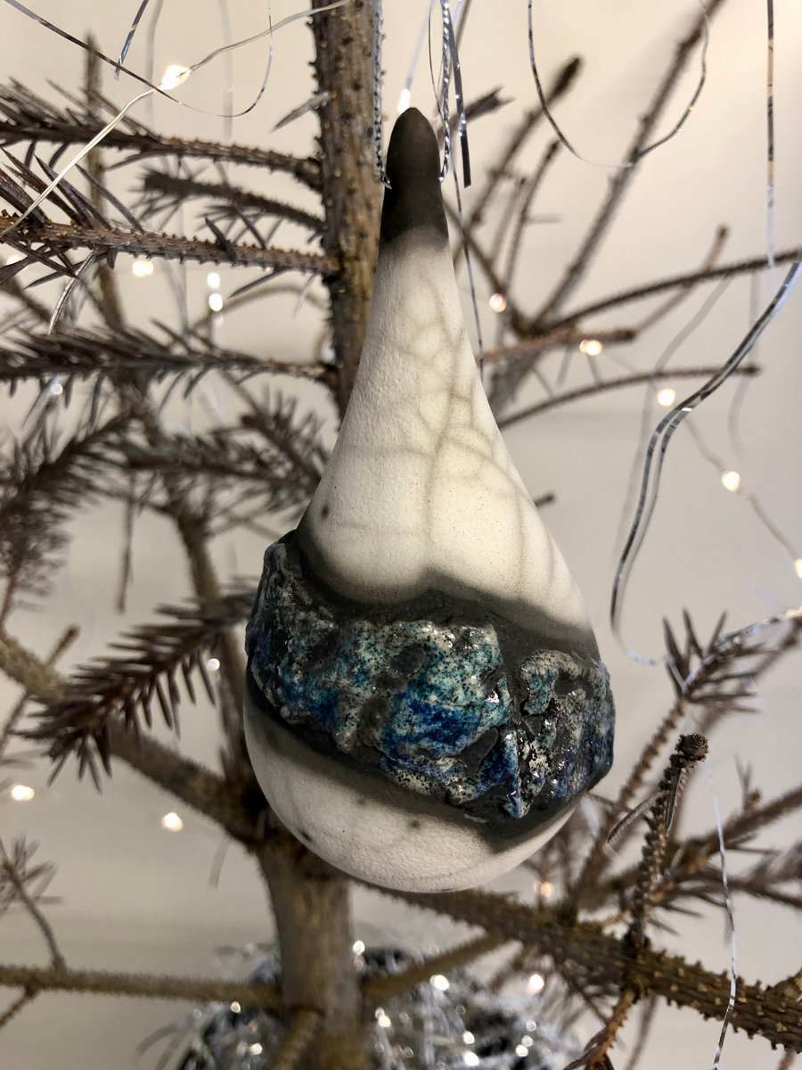 Raku ceramic bauble 